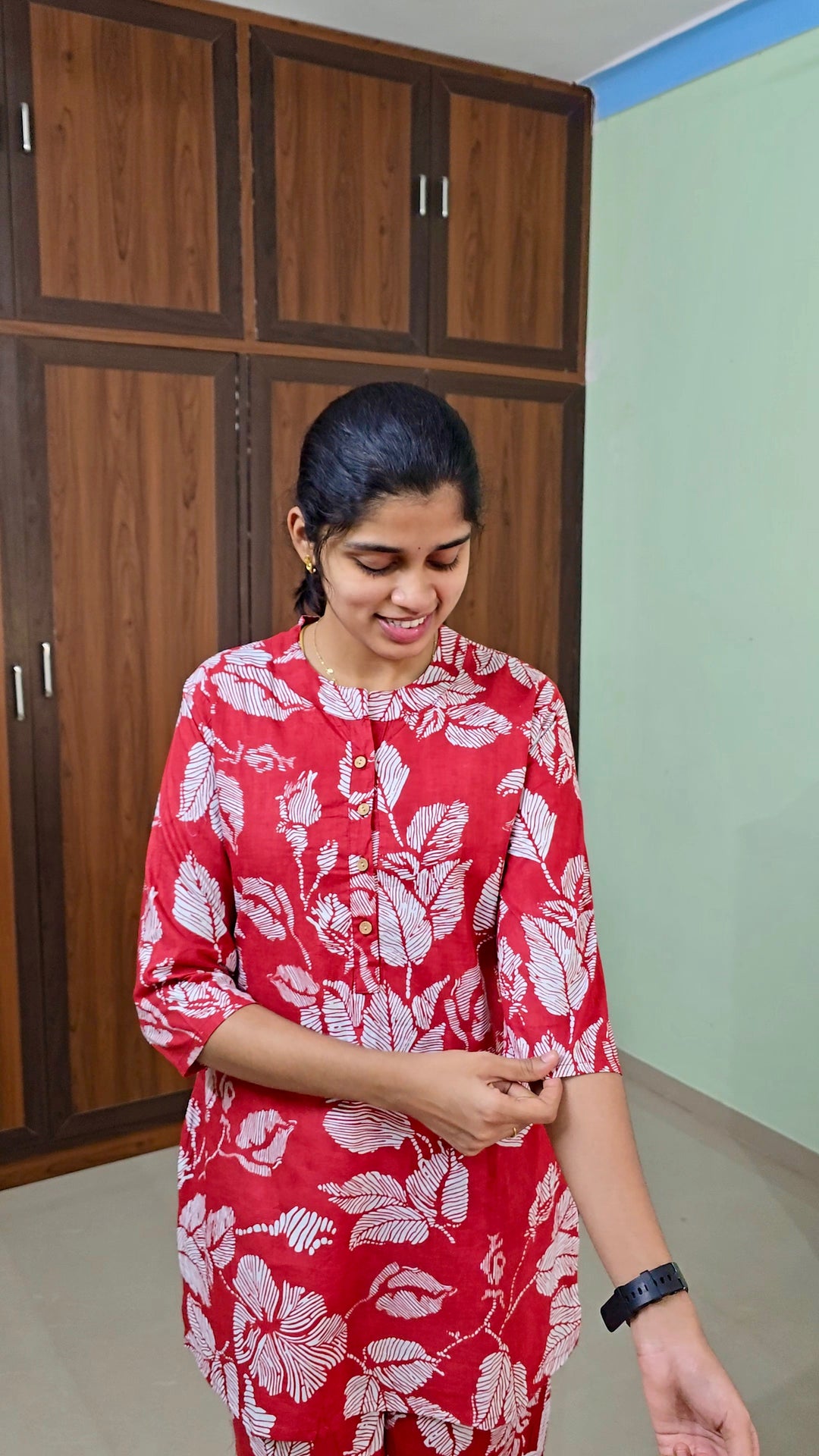 THEERA -Red Night Co-ord Set