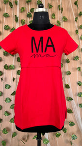 Maternity t-shirt Red Ma thick