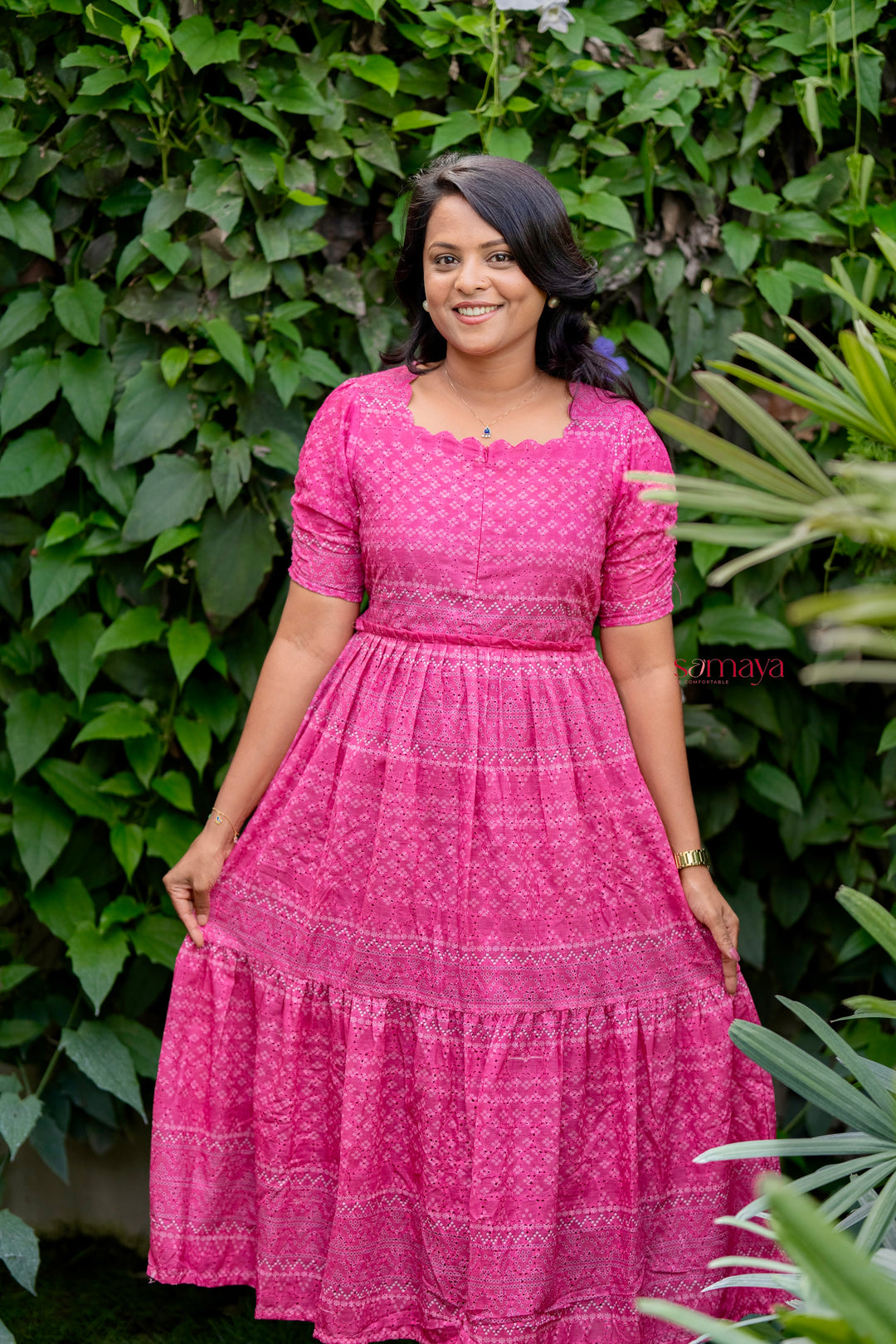 Aria  Hakoba bandhani print  Dress With Lining