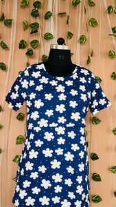 Navy flower Maternity T-shirt