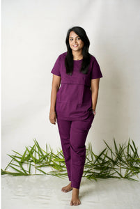 Wine Black Star Feeding Pant Set