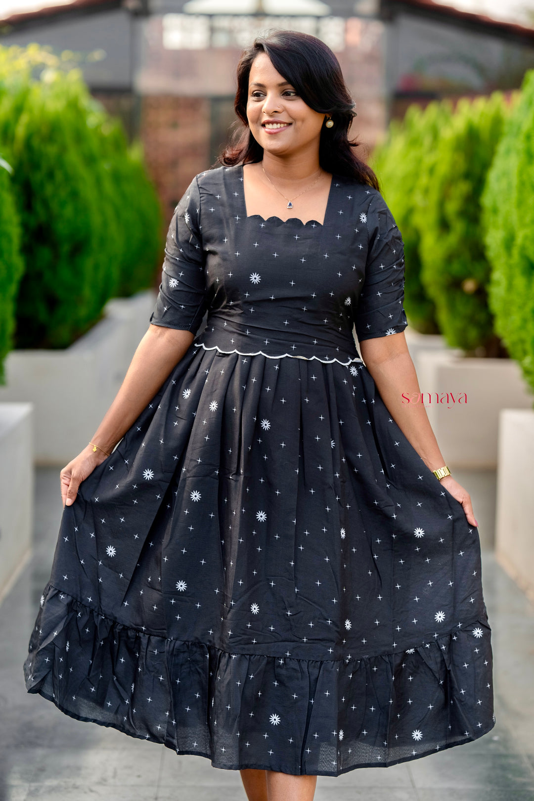 Star Casual Dress With Lining