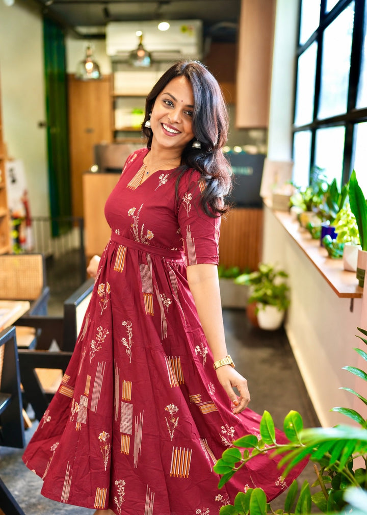 Scarlet  midi Casual Dress With Lining