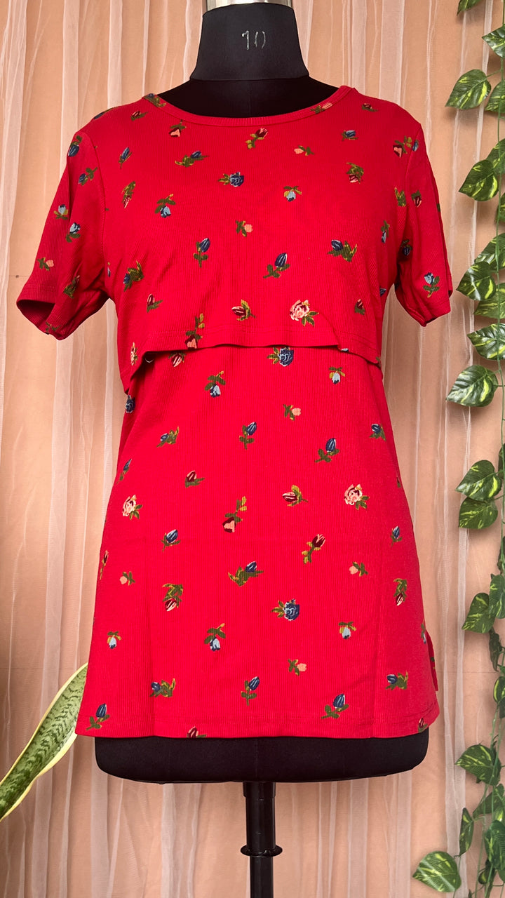 Maternity scarlet Ribbed T-shirt