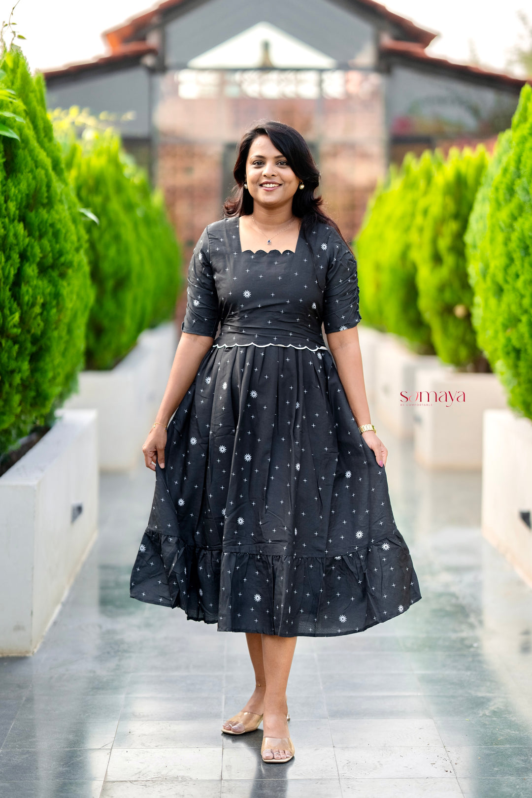 Star Casual Dress With Lining