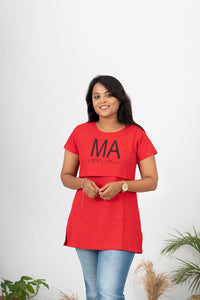 Maternity t-shirt Red Ma thick