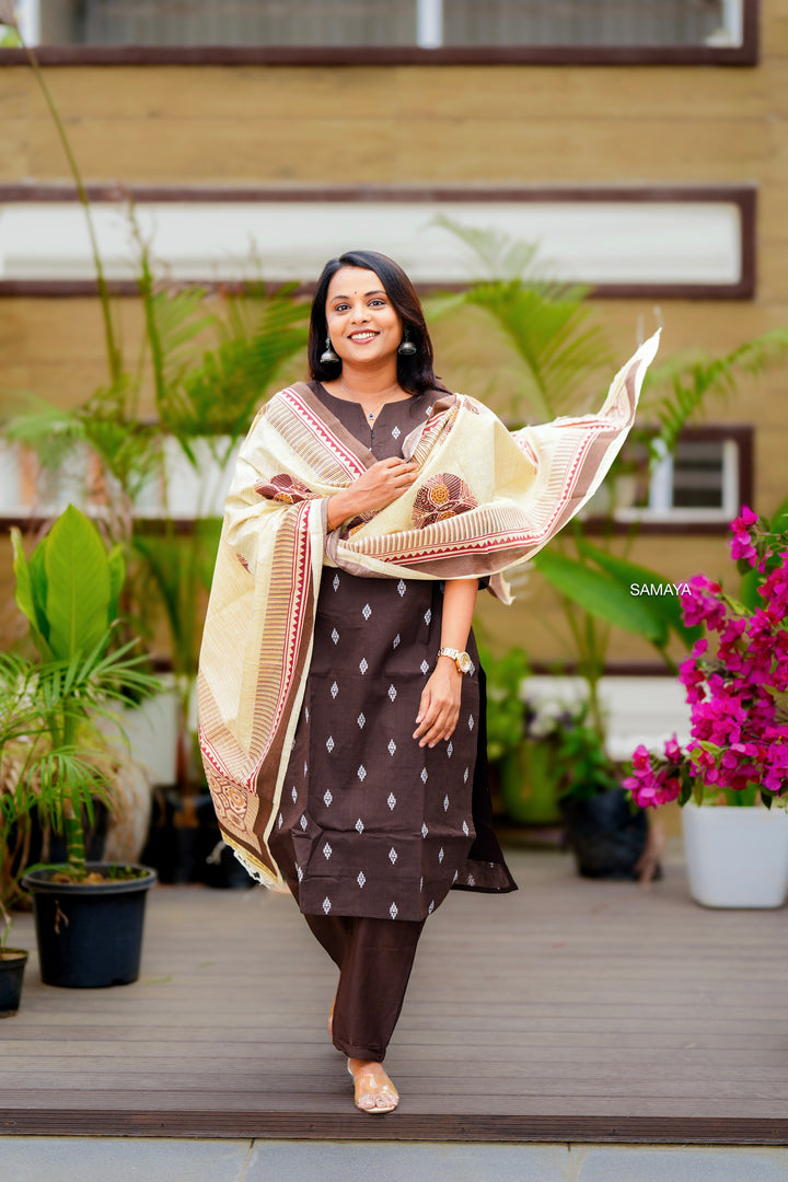 Hot chocolate cotton 3 piece Set with lining