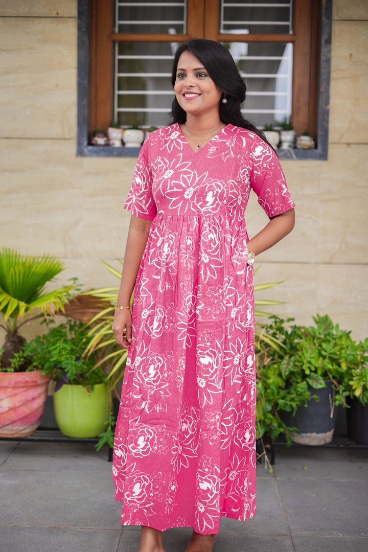 Pink Day to Night Dress Without Lining