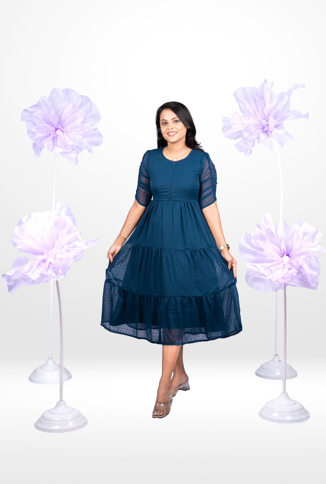 Diamond georgette casual  Dress With Lining
