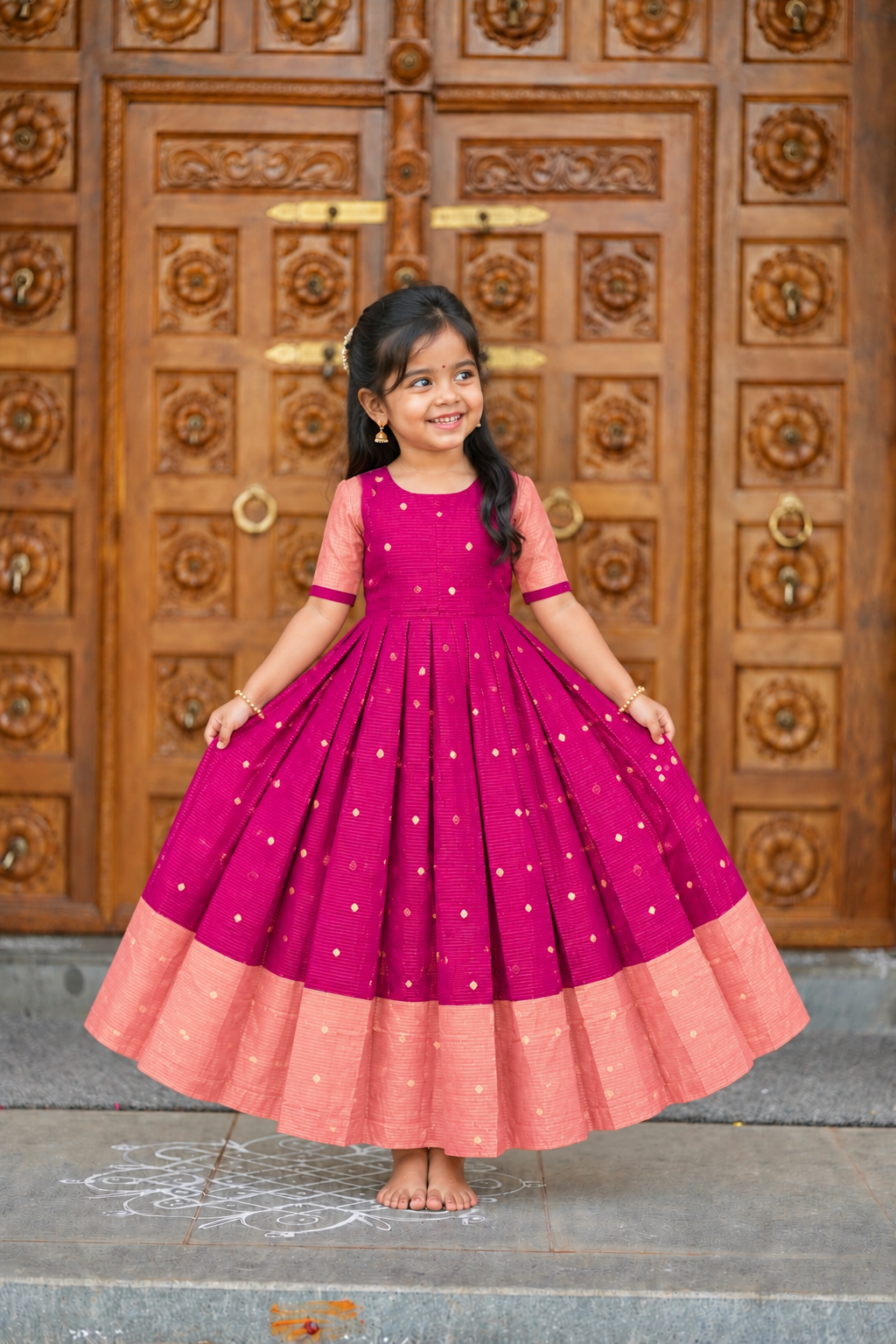 Pavilamalli kids  Dress With Lining(pre order )