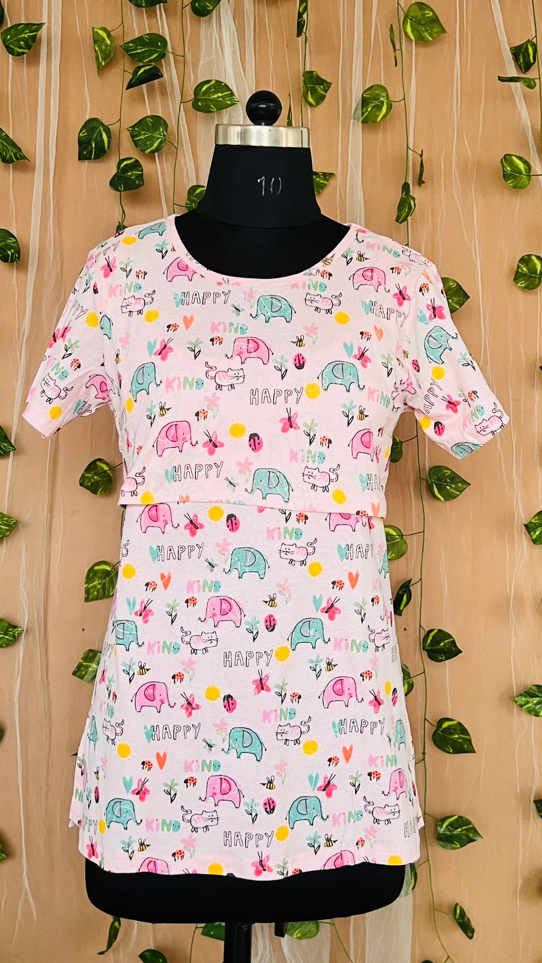 Pink Jungle Maternity T-shirt( Minor embroidery variation so sold at sale price )