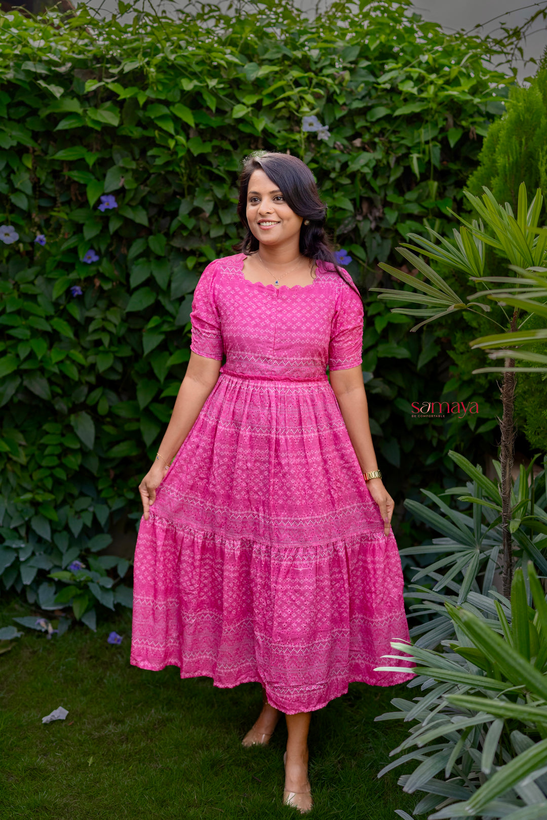 Aria  Hakoba bandhani print  Dress With Lining