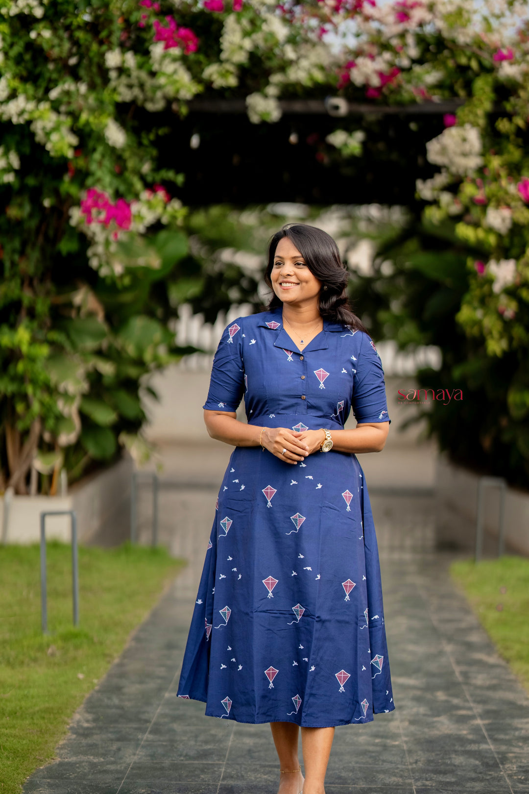 cotton dress with lining Weaved cotton smart cotton one piece lining dress Aashvi Couture