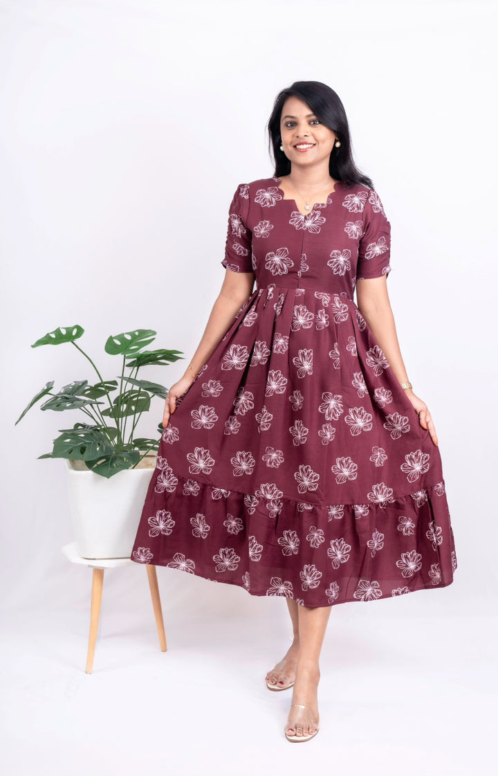 Preethi Casual Dress With Lining ( No-Iron Everyday Dress)