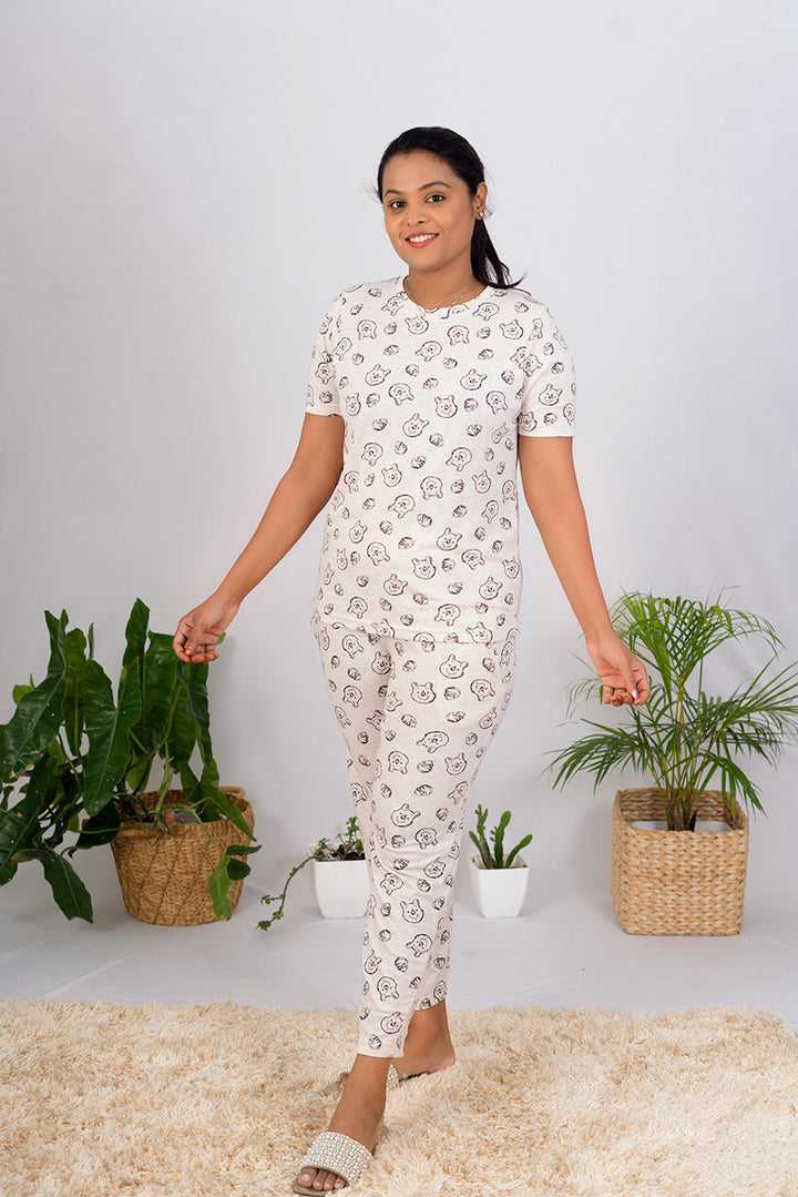 Off White Cat Pant Set light weight