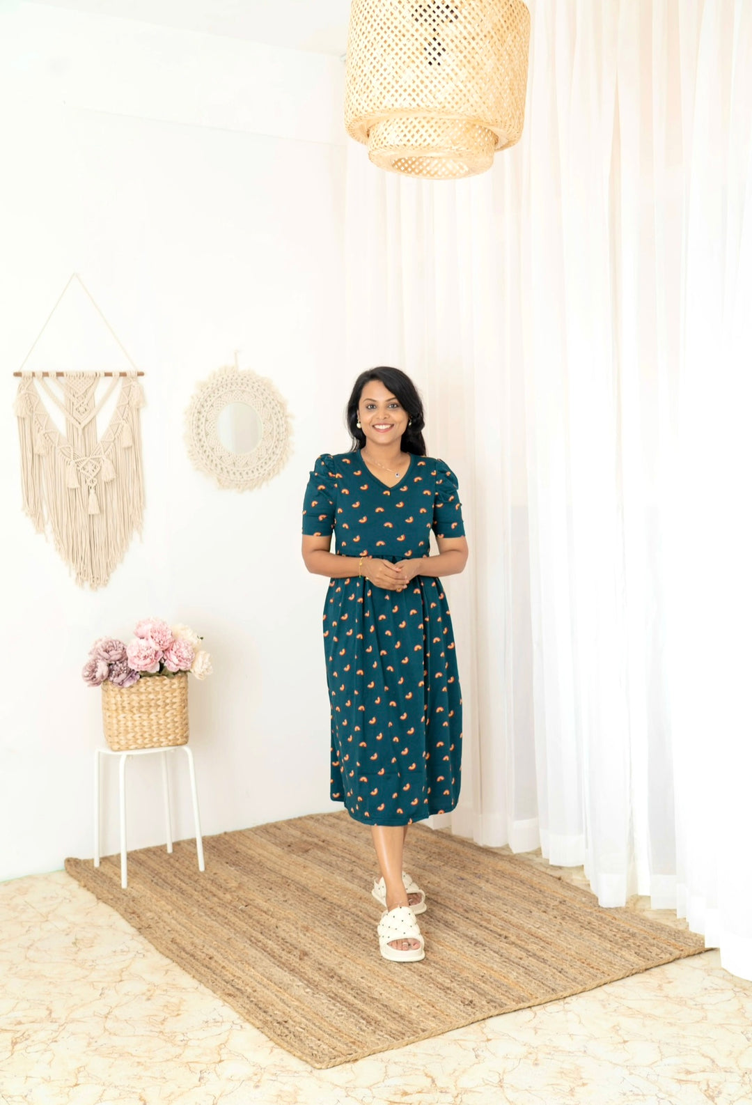 Midi Bottle Green Light Weight Dress
