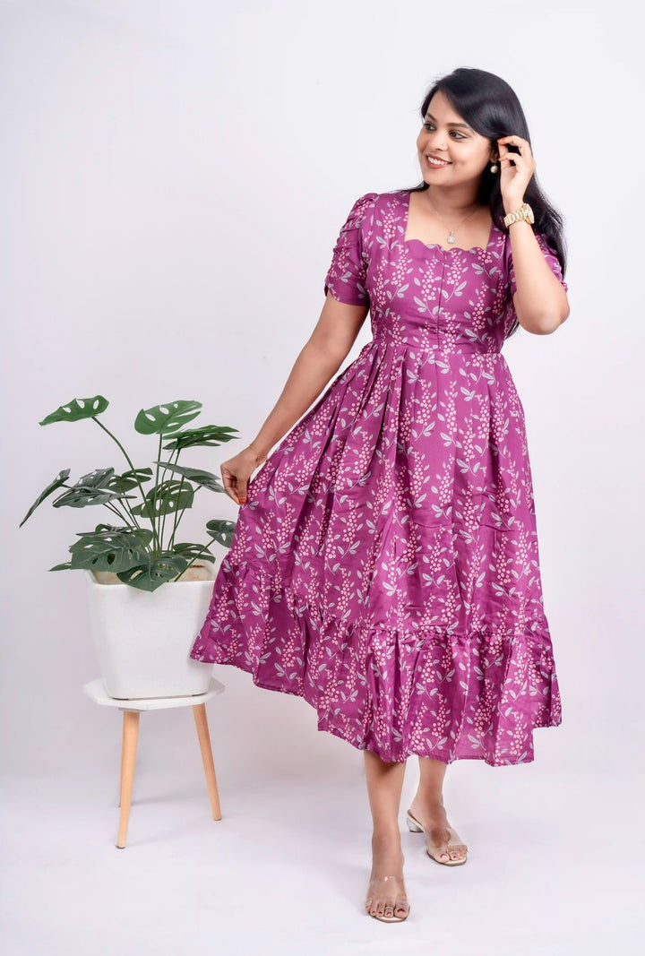 Rachel  Casual Dress With Lining( Wrinkle-Free Cotton Blend Dress)