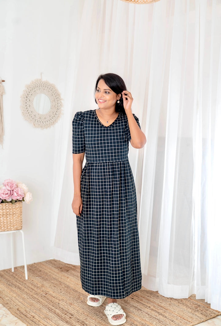 Maxi  checked Light Weight Dress