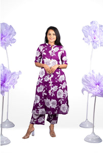 Urvashi cotton Kurta set ( button  opening)