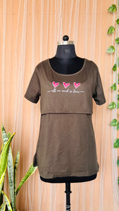 Maternity chocolate T-shirt Thick winter