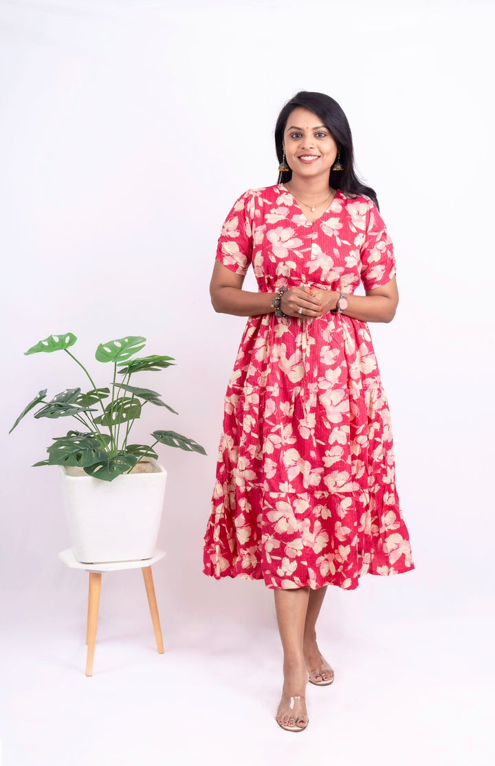Dreamy kantha Casual Dress With Lining