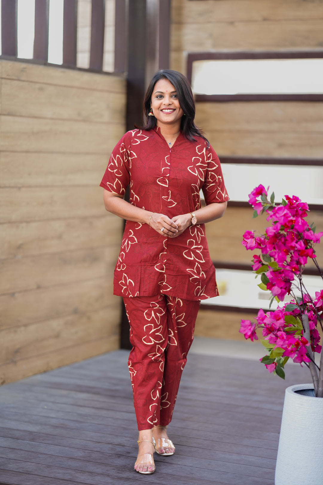 THEERA-Rust Orange  Co-ord Set