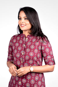 Indhu  cotton Kurta set (button opening)