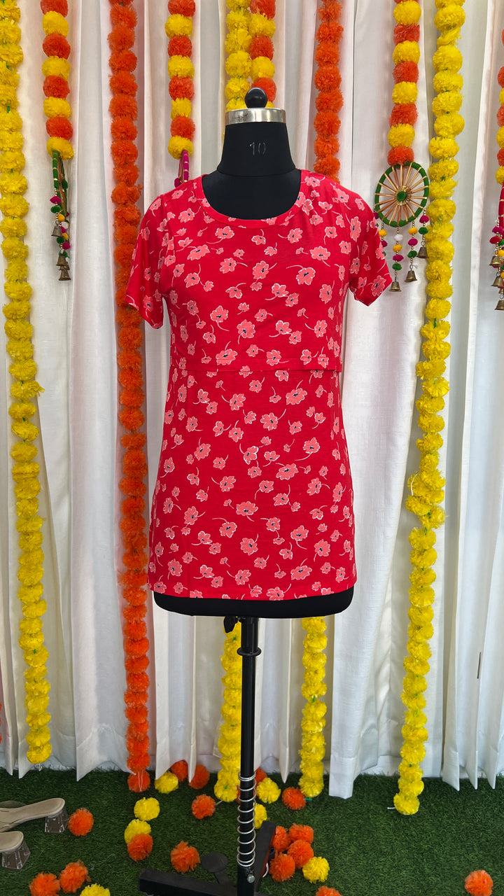 Maternity t-shirt Red scarlet light weight