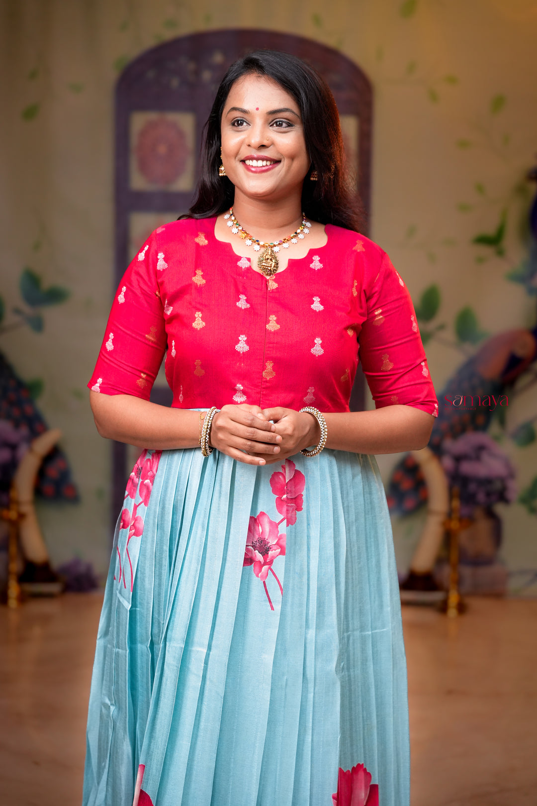 Divyashree-festive  maxi dress with lining