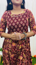 Load image into Gallery viewer, Maroon Maternity Feeding Dress
