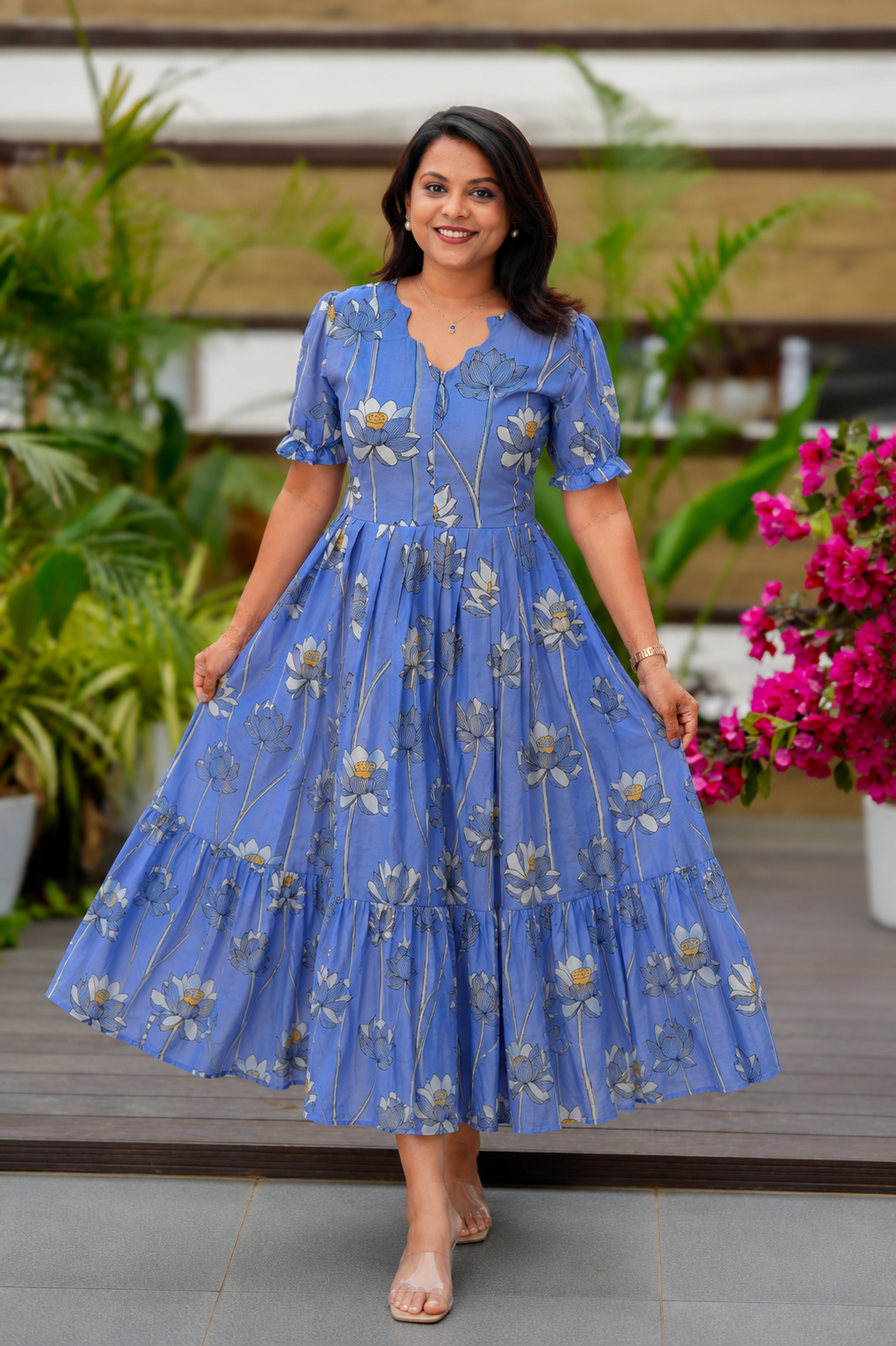 Sanya georgette casual Dress With Lining ( No-Iron Everyday Dress) – SRI SAMAYA GARMENTS