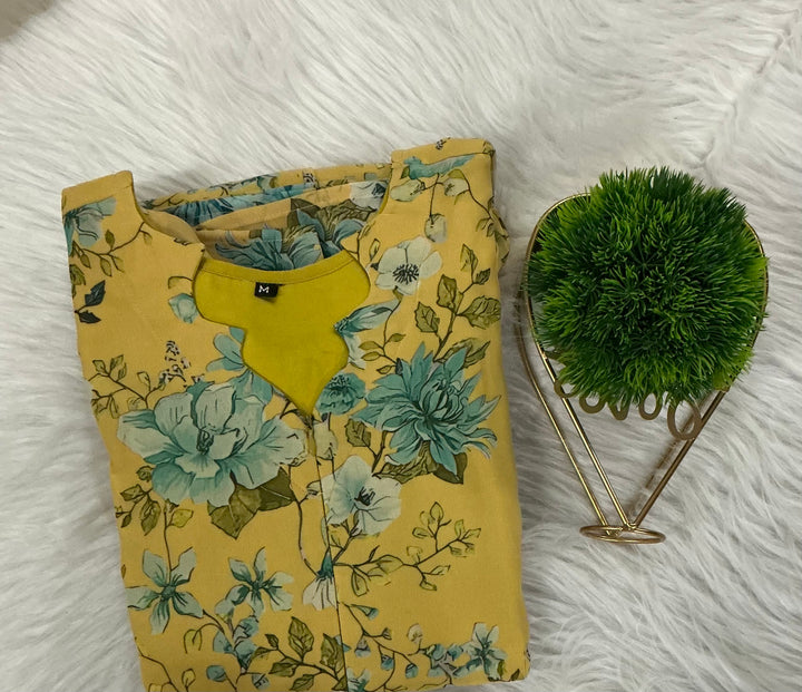 Yellow georgette casual  Dress With Lining ( pre order)