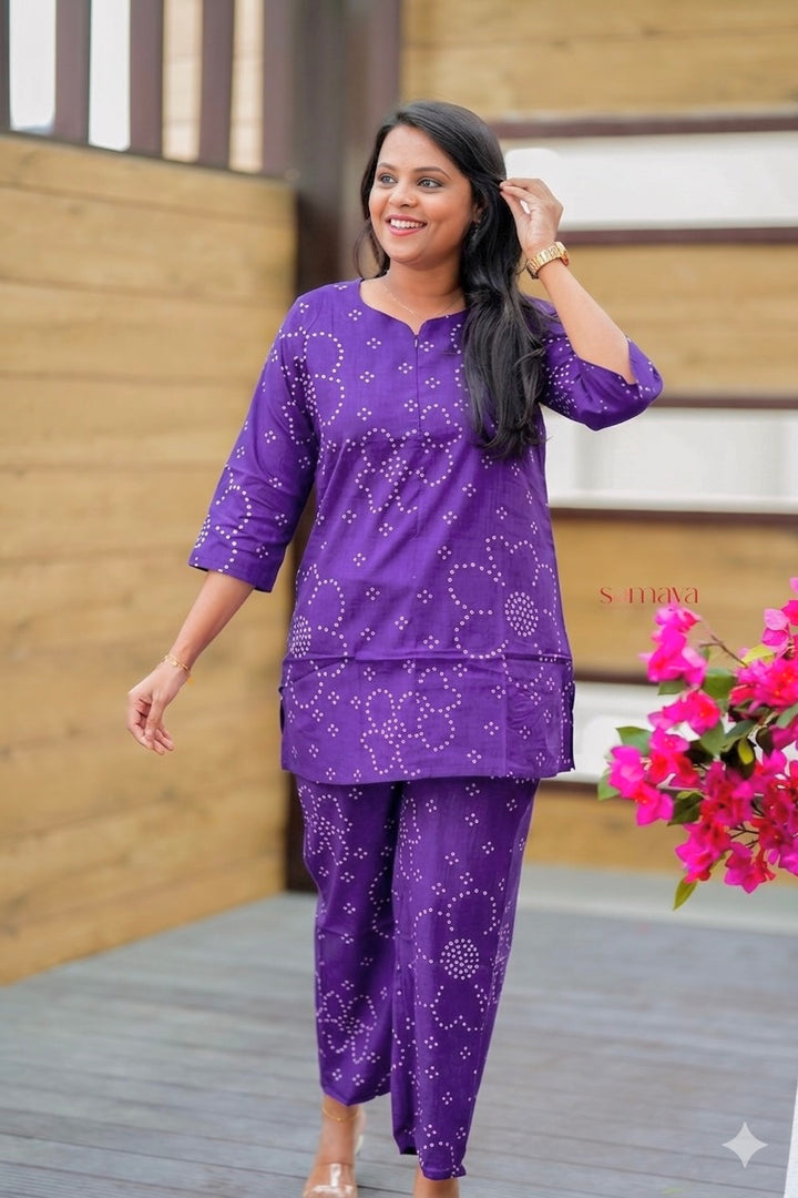 Haasya purple  Co-ord Set