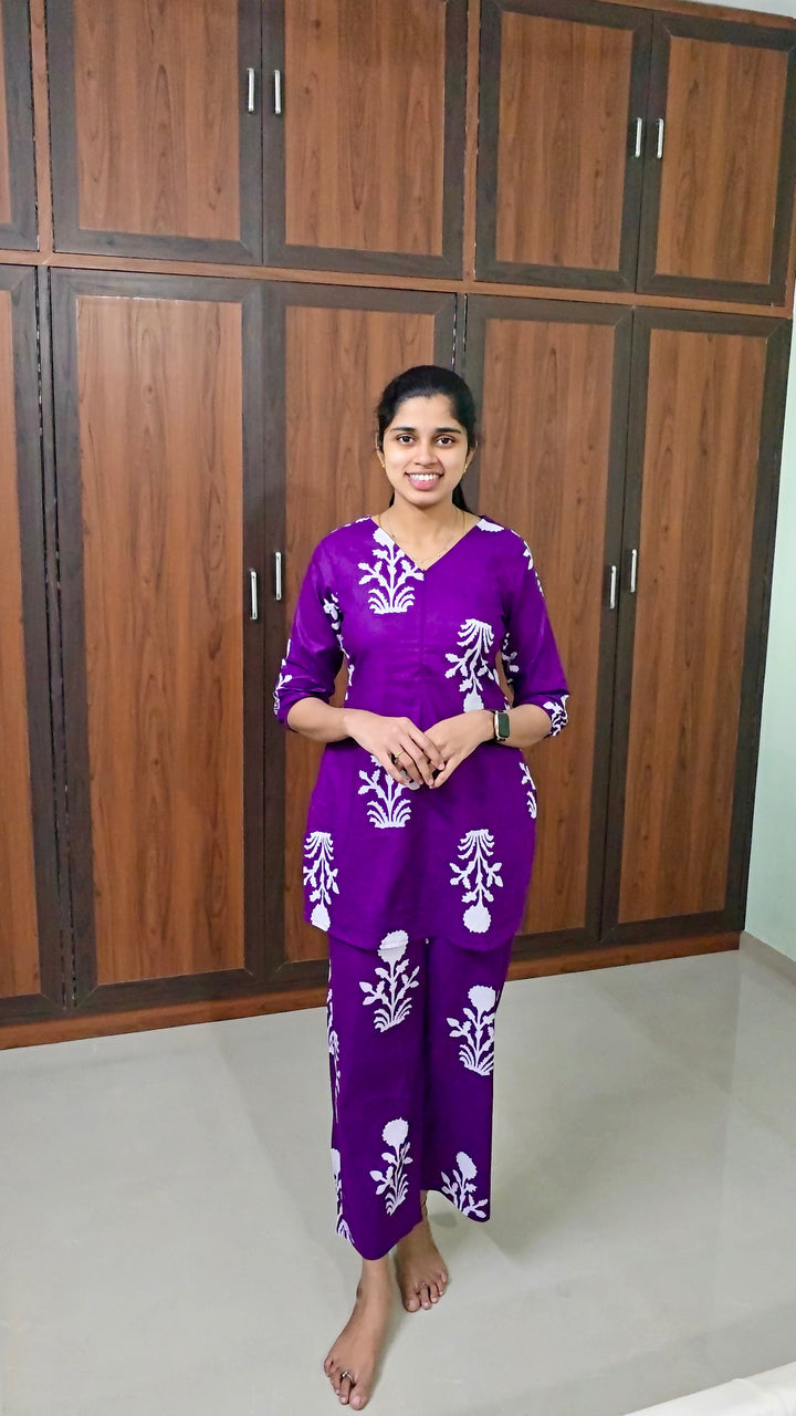 THEERA -Purple Night  Co-ord Set