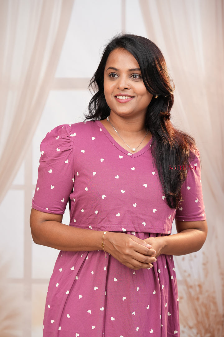 Maxi Dusty Heart Light Weight Dress