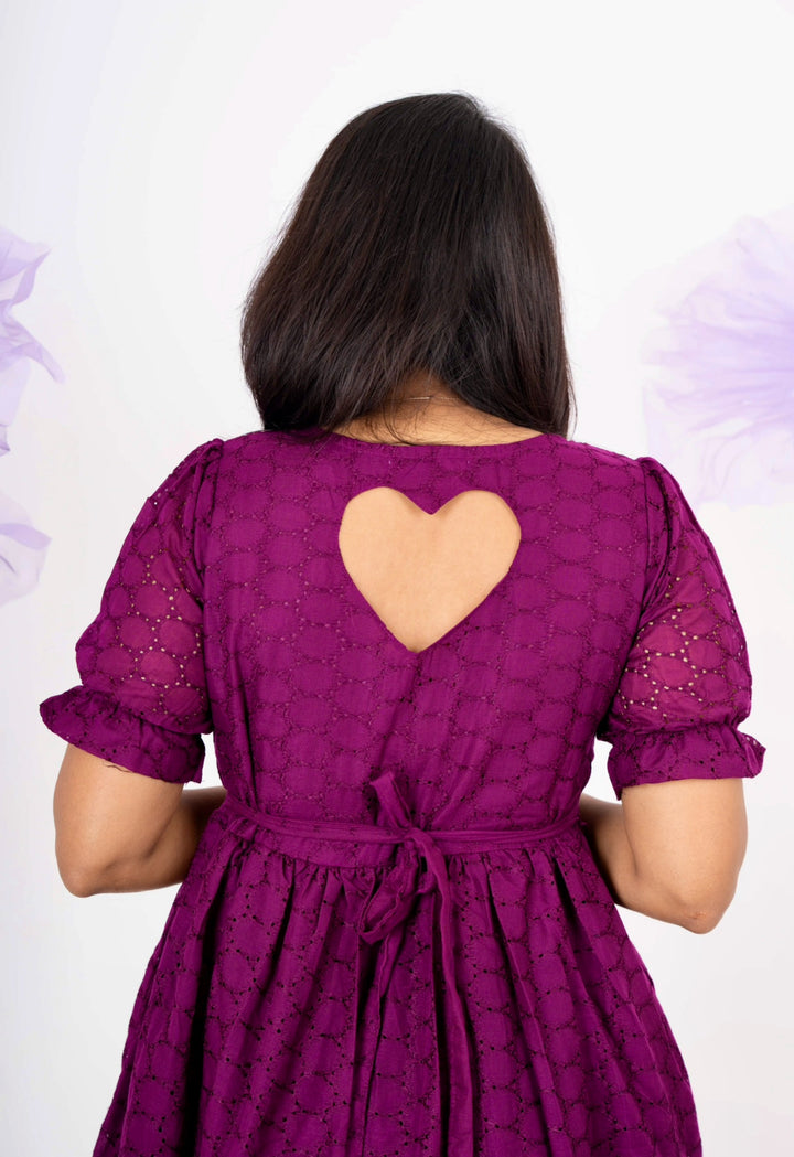 Grape  hakoba Dress With Lining