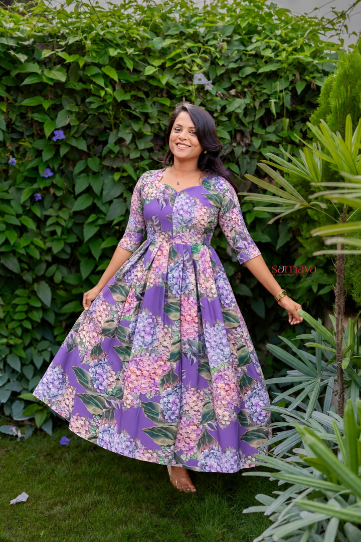 Aruvi georgette casual  Dress With Lining ( No-Iron Everyday Dress)