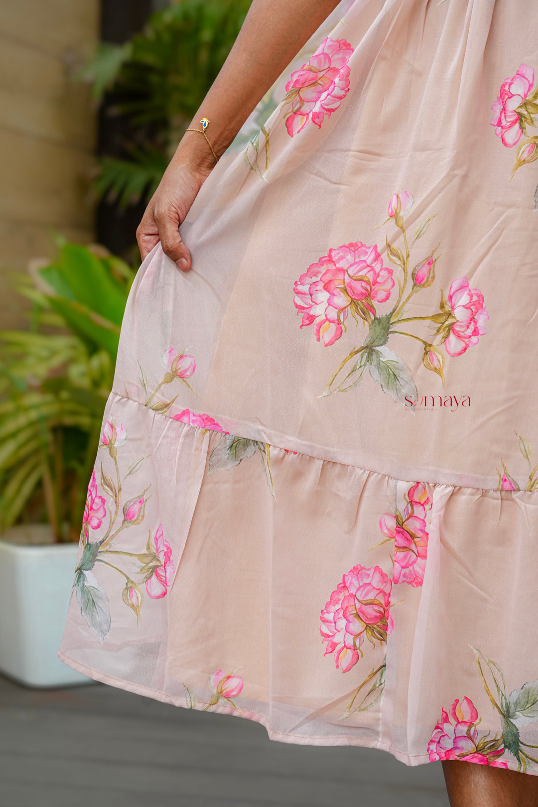 Roselyn georgette casual  Dress With Lining ( No-Iron Everyday Dress)