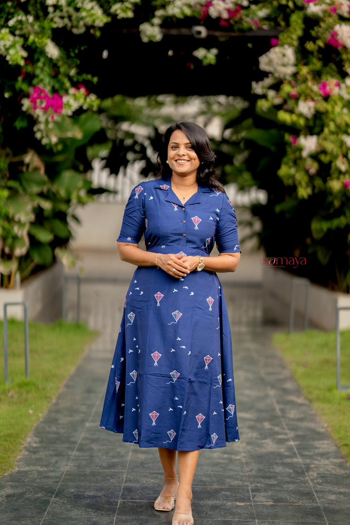 Kite Casual Dress With Lining( Wrinkle-Free Cotton Blend Dress)