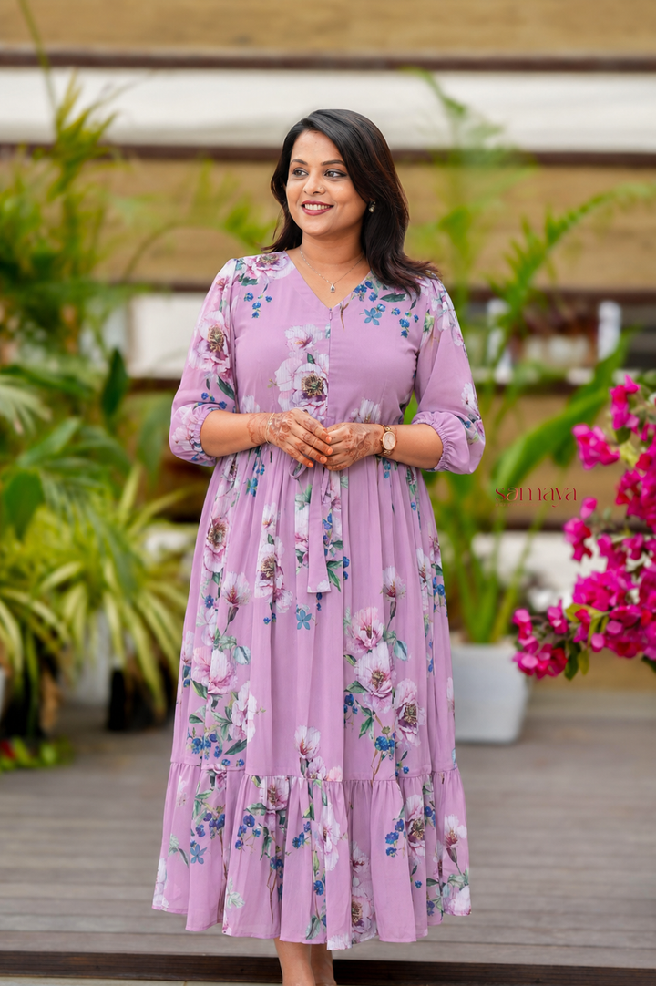 Laila  georgette casual  Dress With Lining ( No-Iron Everyday Dress)