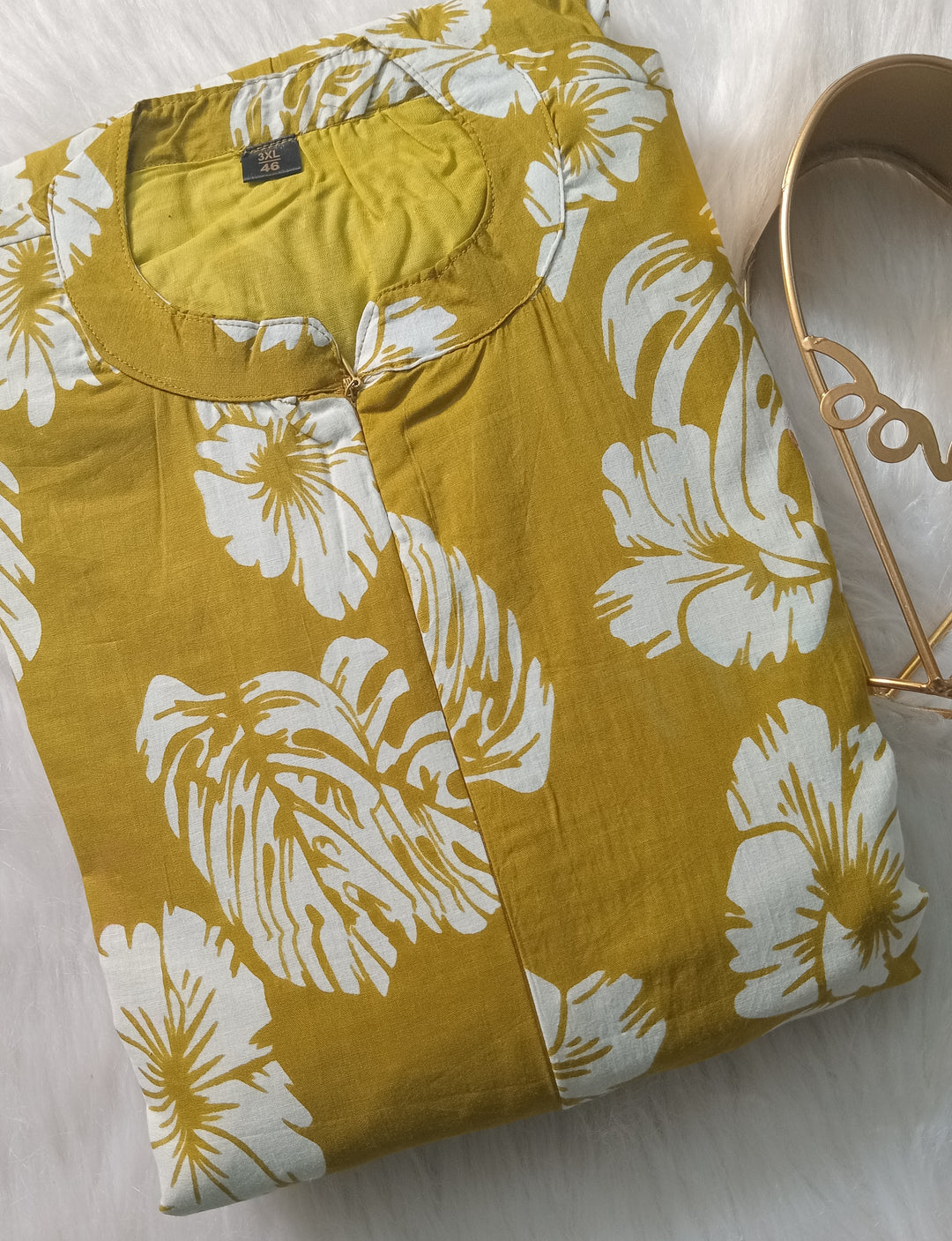 Yellow Green casual Dress With Lining