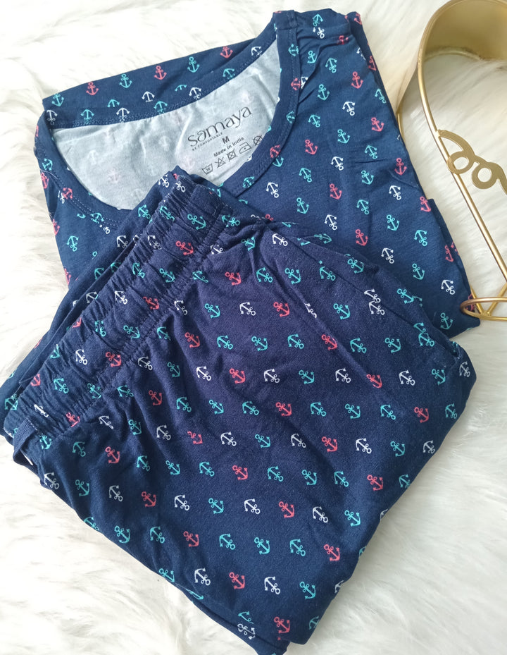 Navy Feeding Pant Set