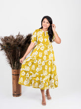 Load image into Gallery viewer, Yellow Green casual Dress With Lining
