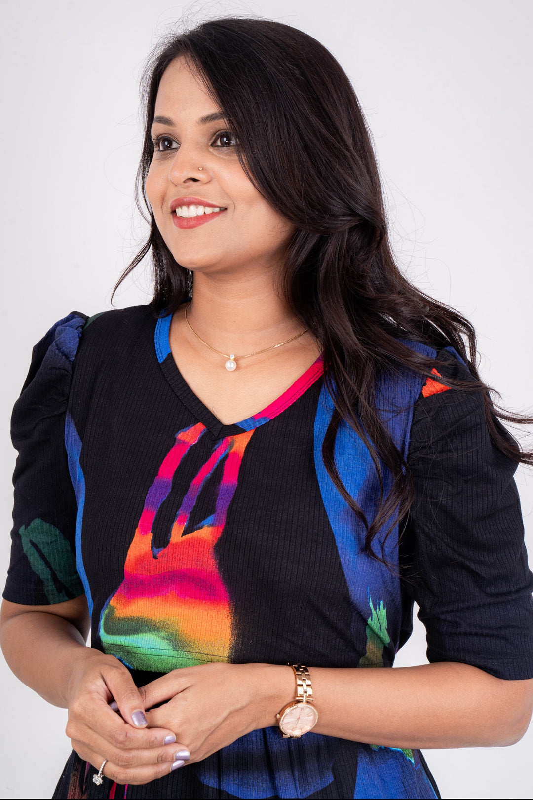 Maxi rainbow Ribbed Dress