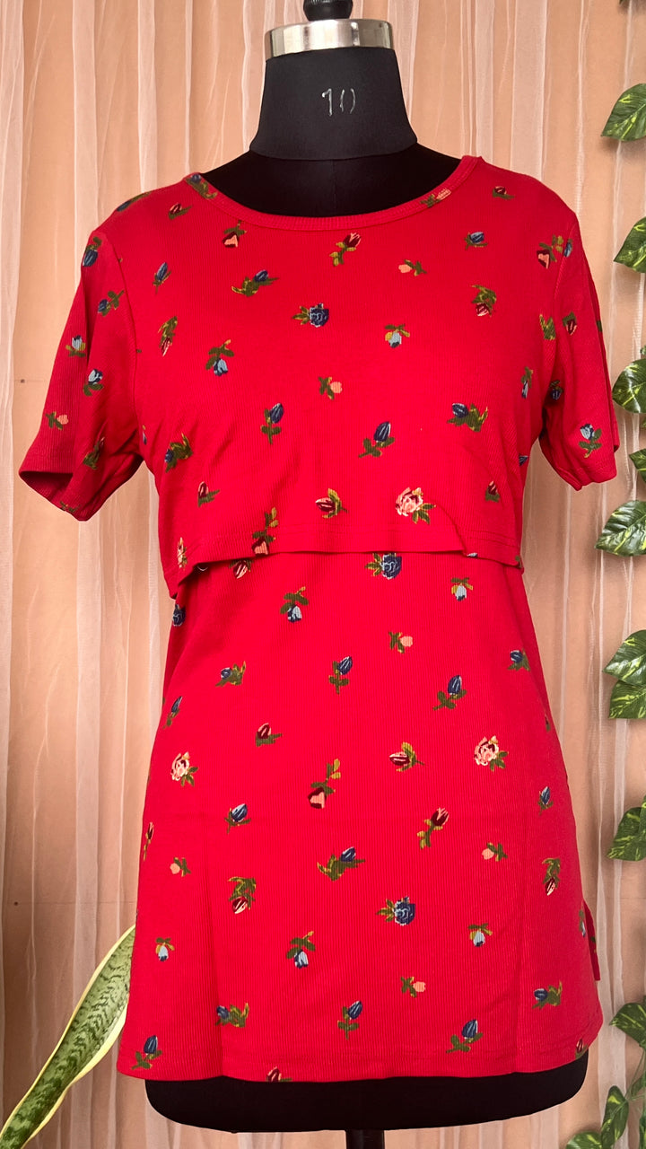 Maternity scarlet Ribbed T-shirt