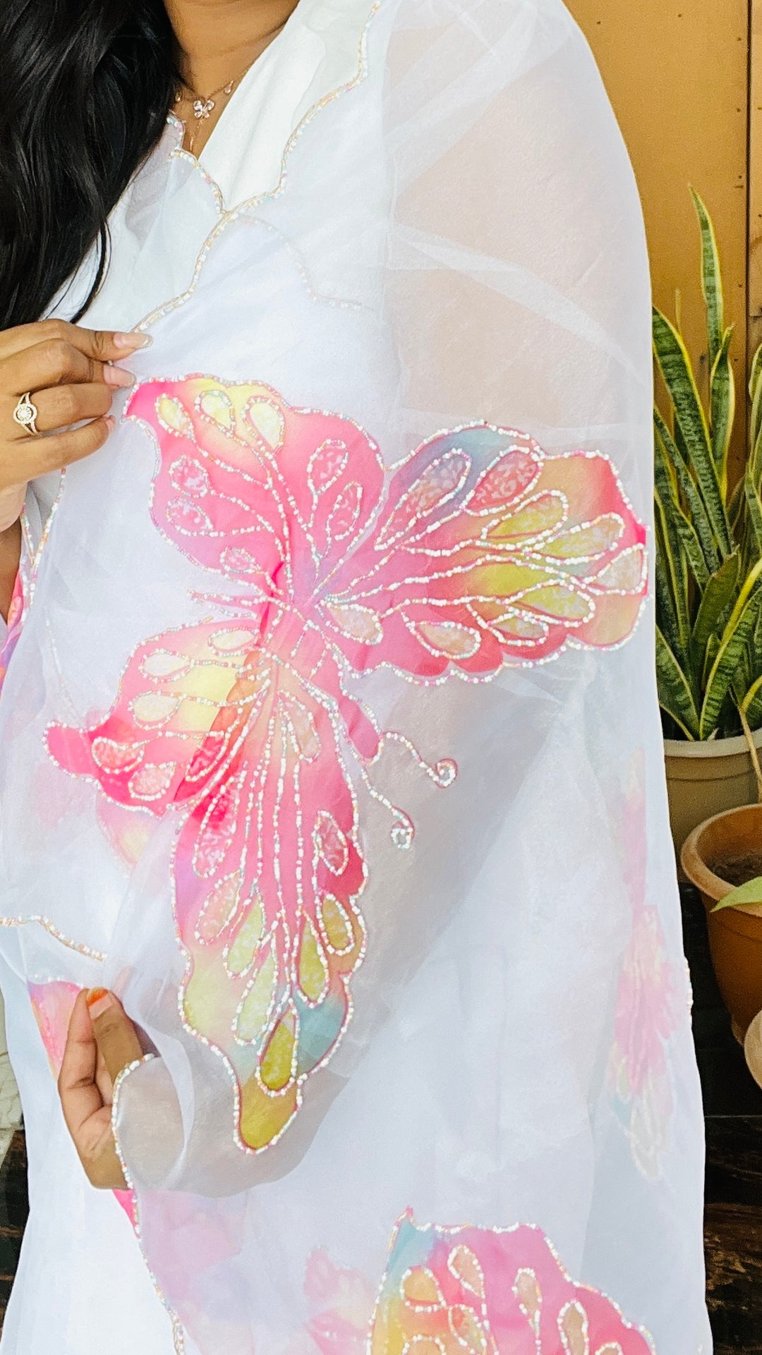 Butterfly organza saree
