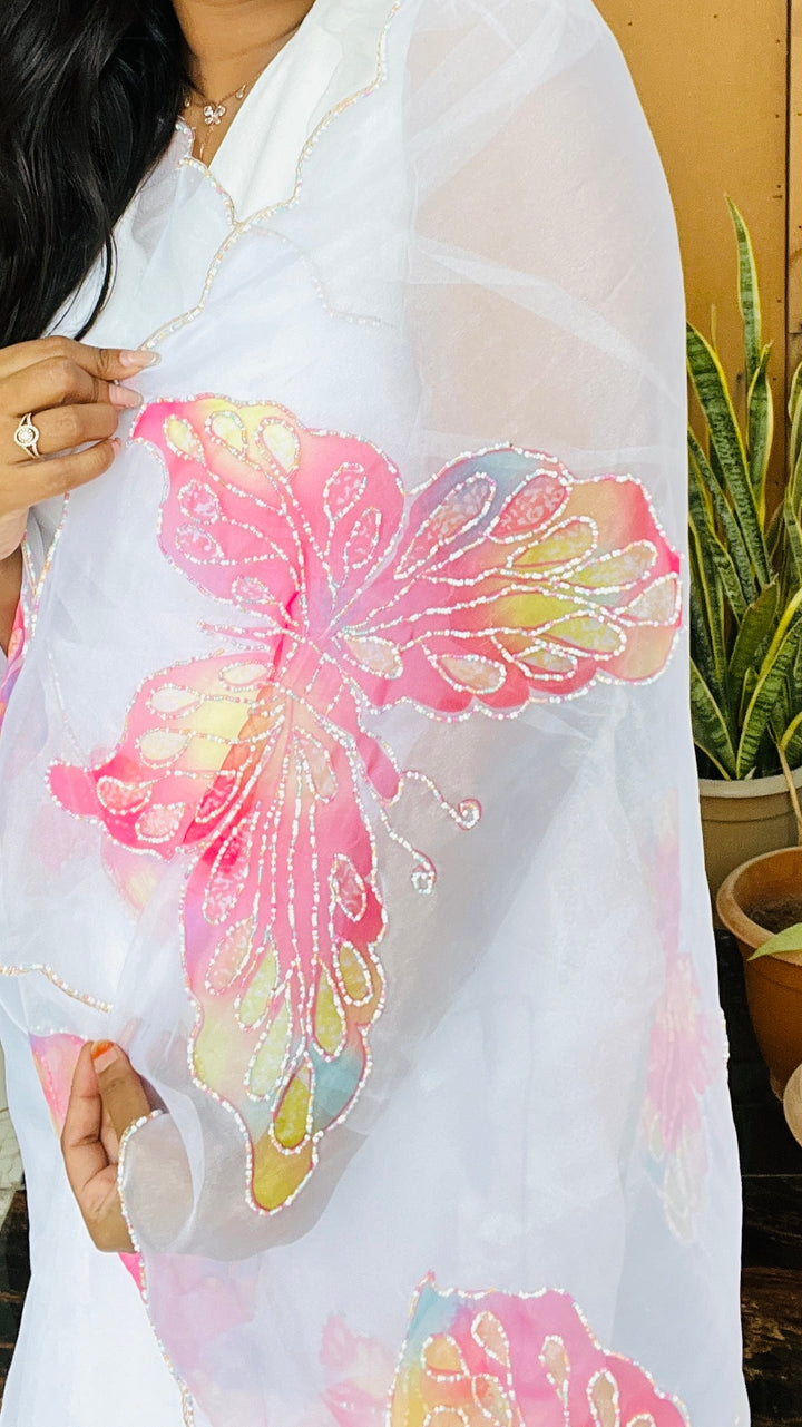 Butterfly organza saree
