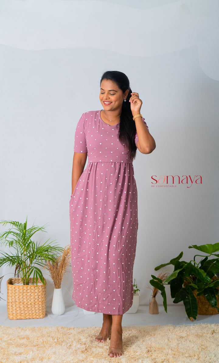 Maxi Dusty Hearts Ribbed( Minor embroidery variation so sold at sale price )