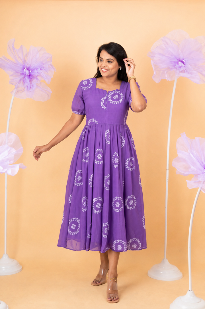 Dipti georgette casual  Dress With Lining ( No-Iron Everyday Dress)