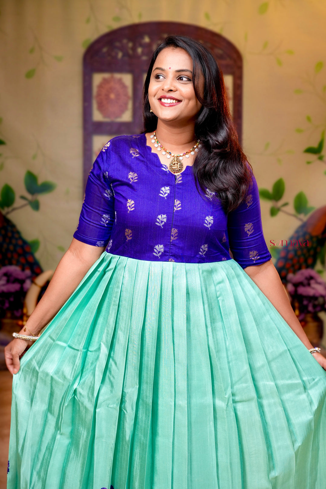 Yazlini - purple  festive  maxi dress with lining